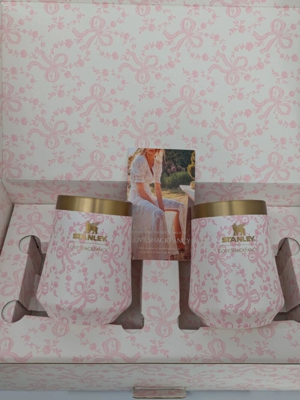 NEW Stanley 1913 x LoveShackFancy The Reserve Wine Tumbler gift Set 2 cups 🍷